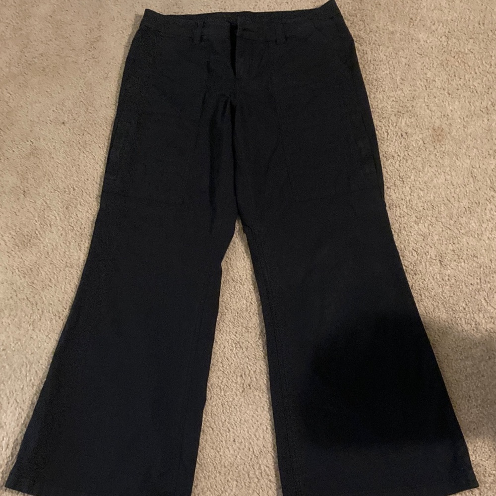 American Eagle Black Wide Leg Cargo Pants